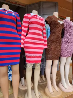Stripped Long Sleeved Dresses