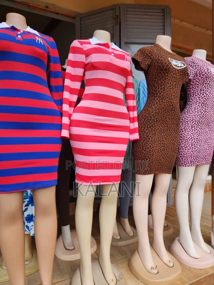 Stripped Long Sleeved Dresses