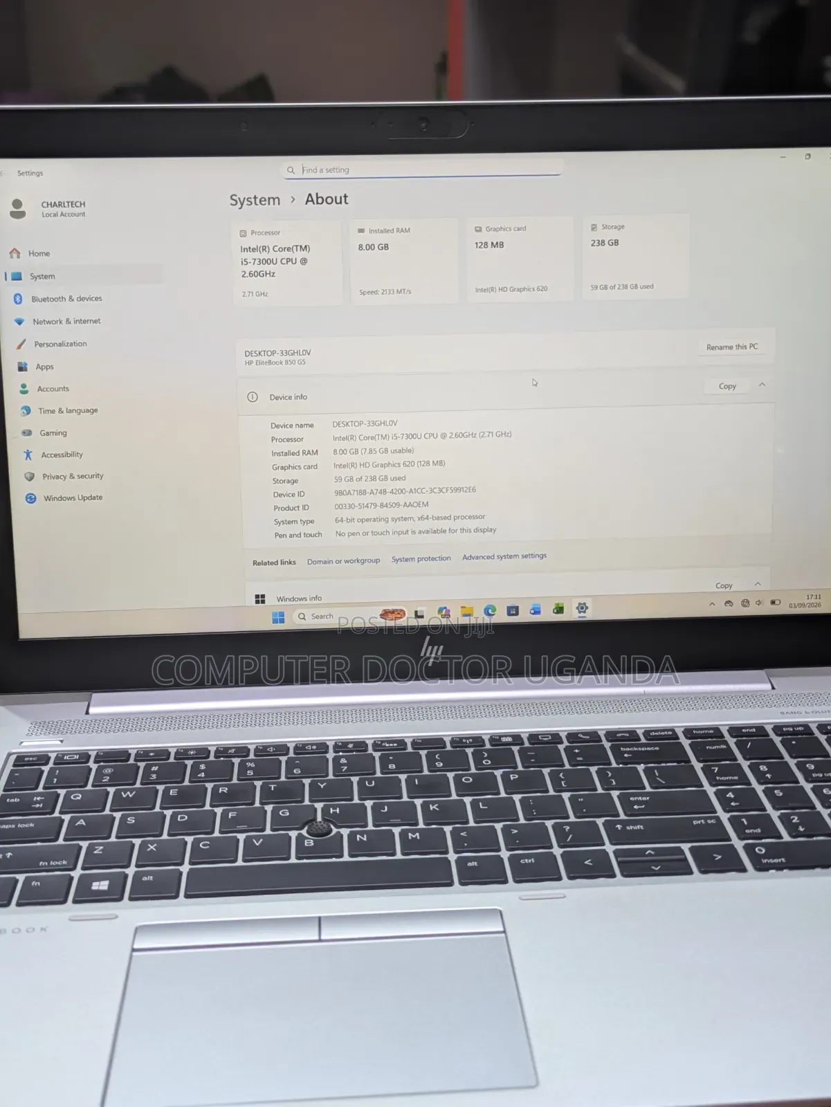Laptop HP EliteBook 850 G5 8GB Intel Core i5 SSD 256GB