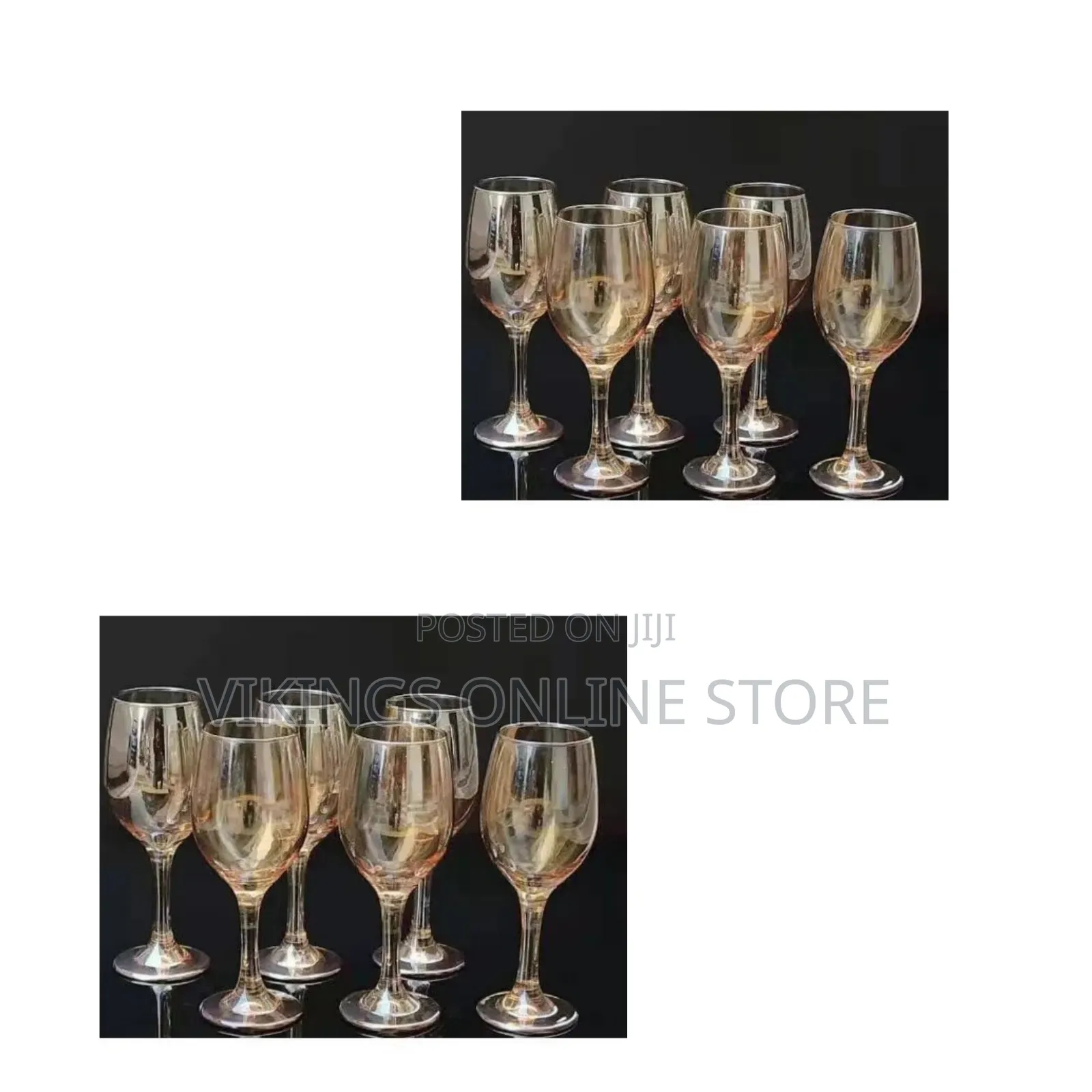 Set of Decorative Gold, Lead-Free Juice and Wine Glasses 6 Pieces