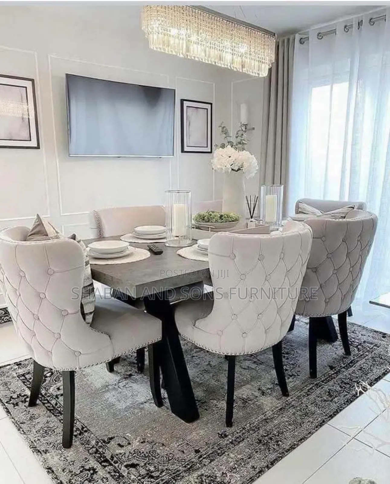8 Seater Dinning Table Redressed in Fabric Material
