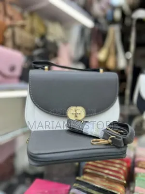 Black and White Textured Crossbody Bag