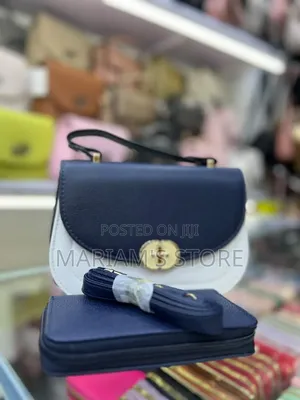Black and White Textured Crossbody Bag