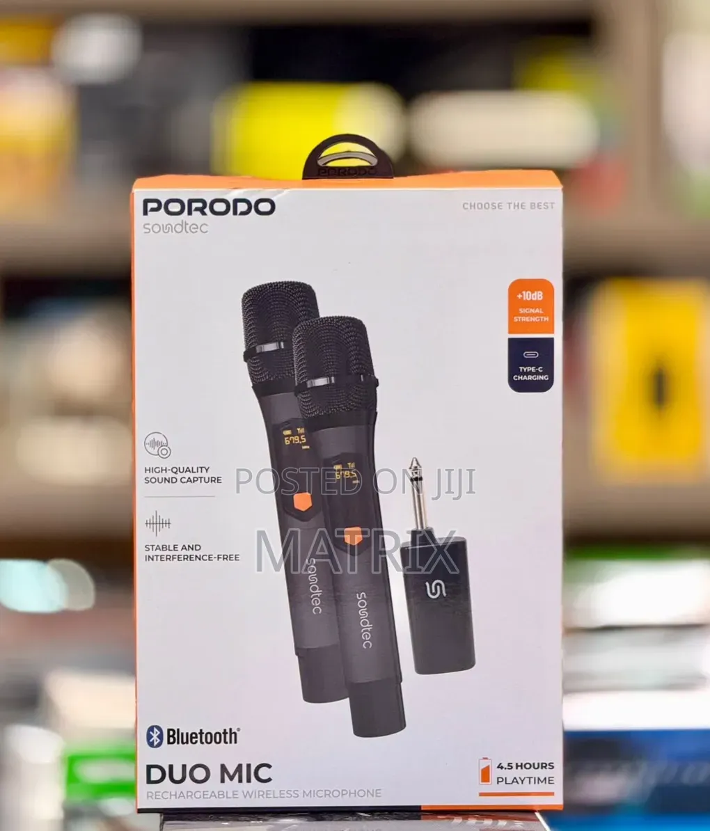 Duo Rechargeable Wireless Microphones, 6.3mm Mono Connecor Type