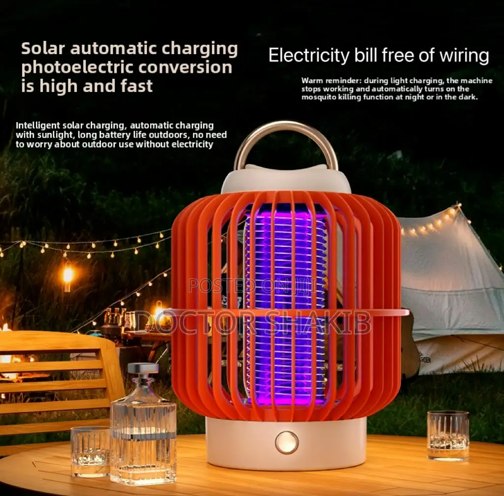 2-in-1 Rechargeable LED Lighting and Electric Shock Mosquito Killer