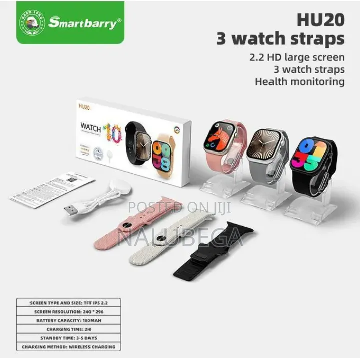 Smart Watch- HU20 3 Different Straps