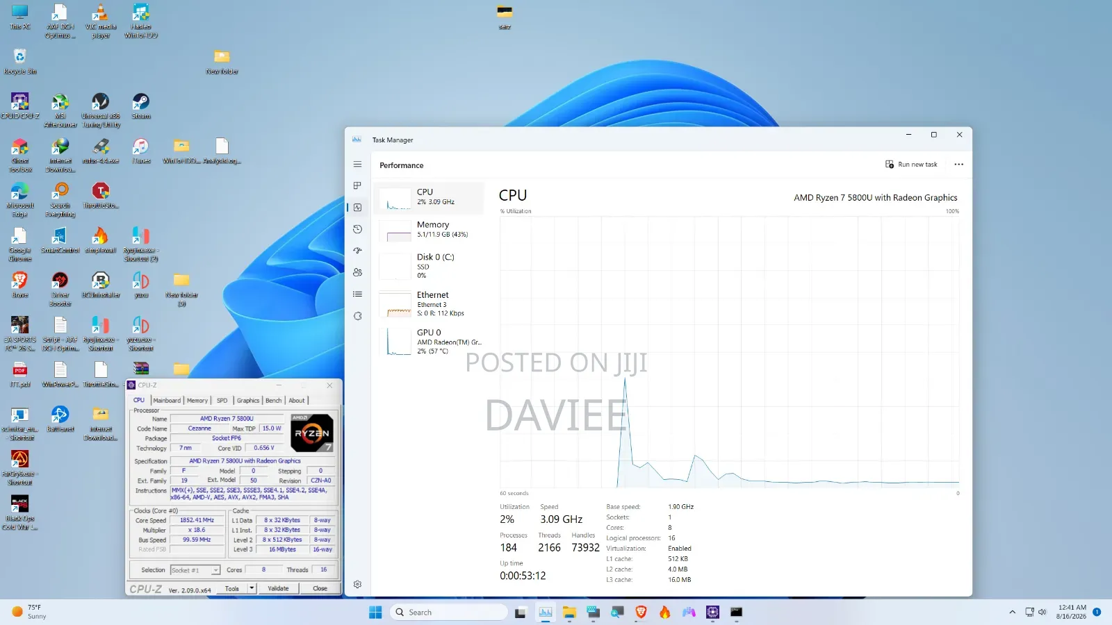Desktop Computer 16GB AMD Ryzen 7 SSD 128GB