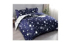5*6 Duvet Set, 1 Duvet ,1 Bedsheet 2 Pillow Cases -Navy Blue