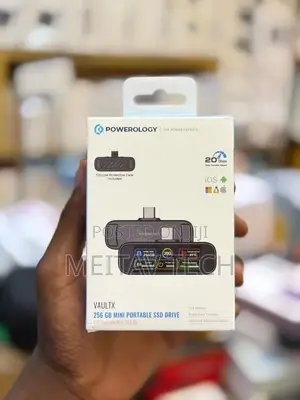 Powerology 256GB Mini Portable SSD Drive With USB-C Port