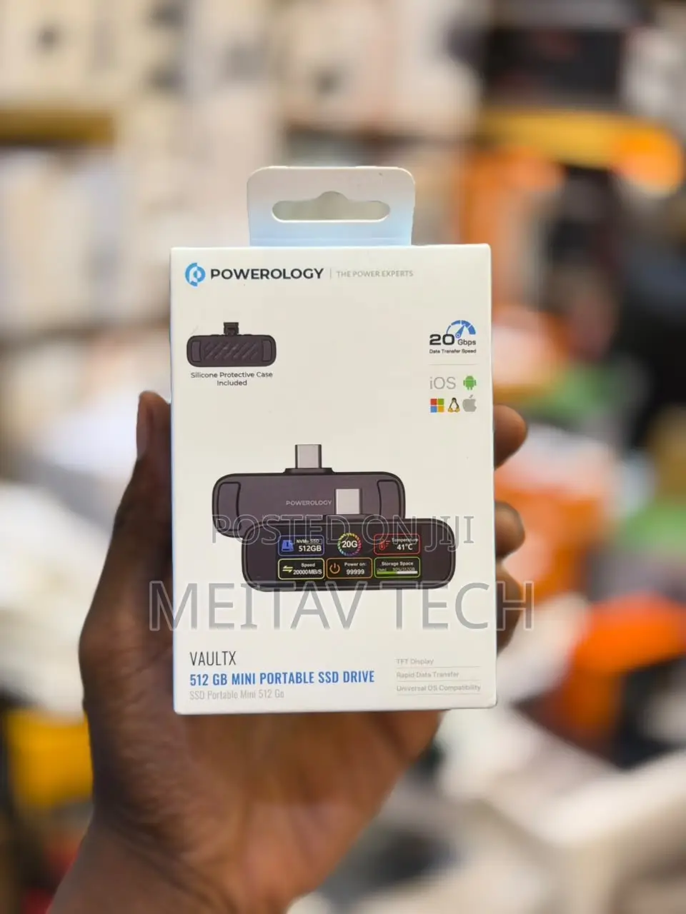 Powerology 512GB Mini Portable SSD Drive