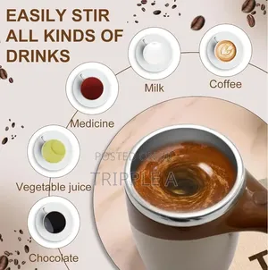 Generic Auto Magnetic Self Stirring Stainless Steel Mug