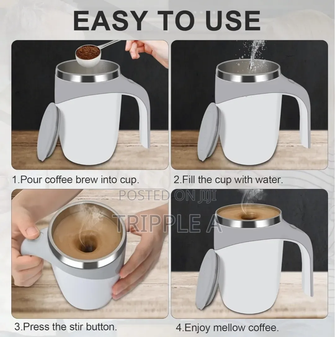 Generic Auto Magnetic Self Stirring Stainless Steel Mug