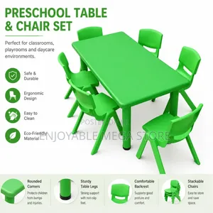 Preschool Study Kids Plastic Table and Chairs Set