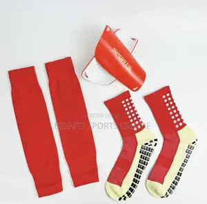 Soccer Grip Socks Shin Guard Half Socks Kit