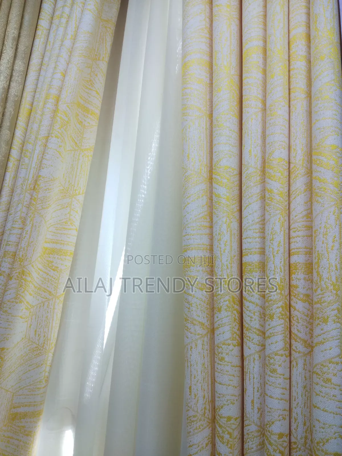 Gold HeaxaGon Curtains Material Per Metre