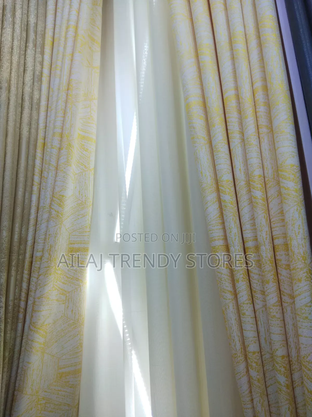 Gold HeaxaGon Curtains Material Per Metre