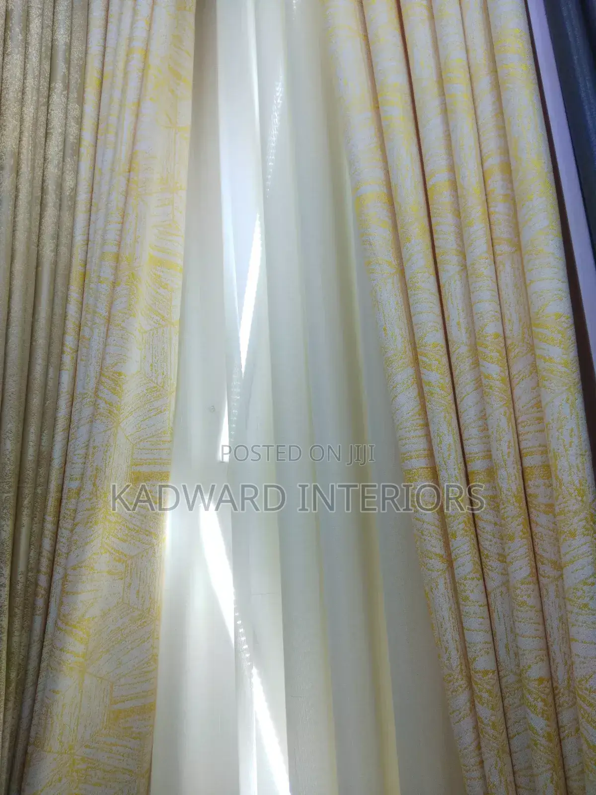 Gold HeaxaGon Curtains Material Per Metre