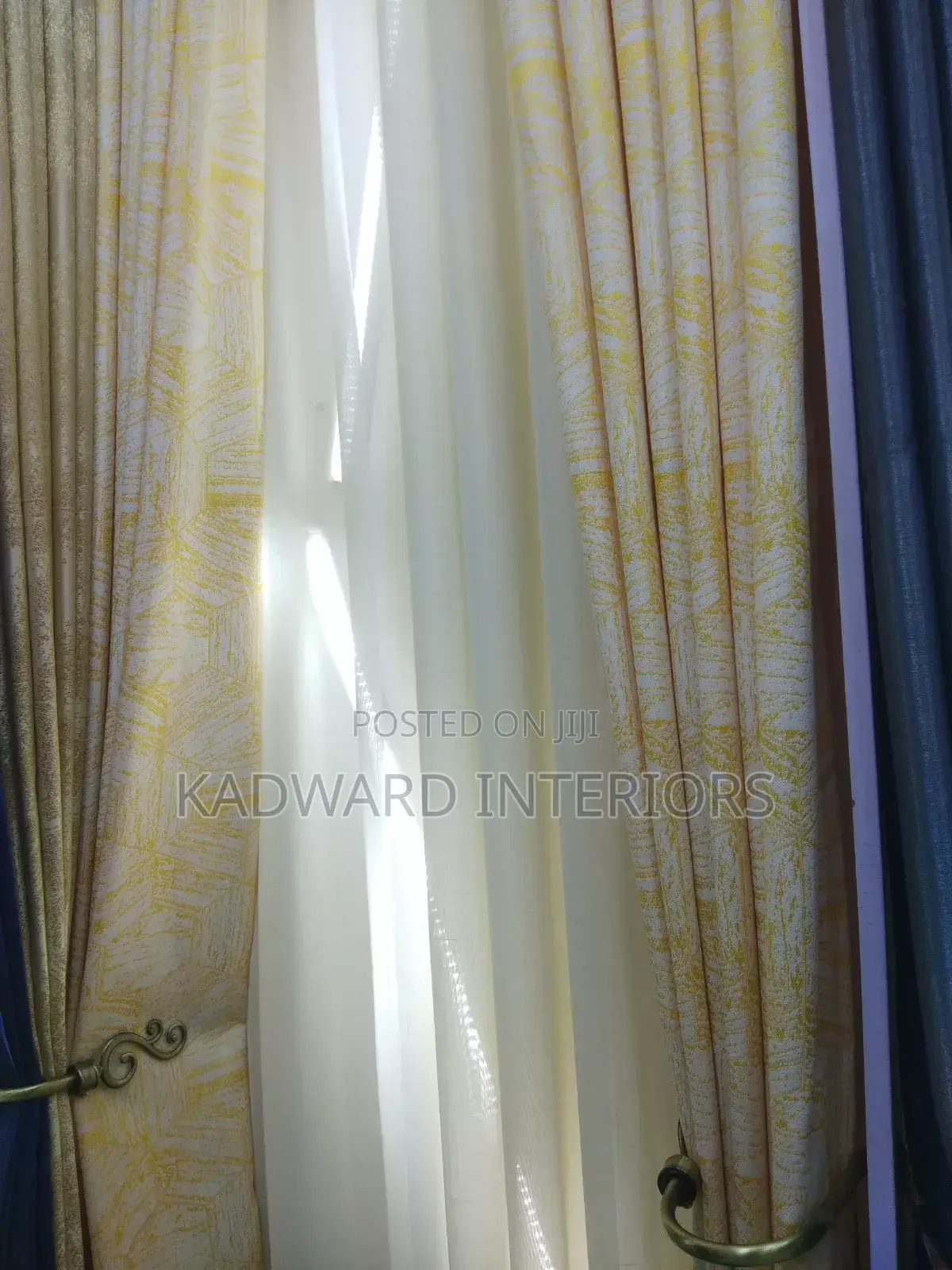 Gold HeaxaGon Curtains Material Per Metre