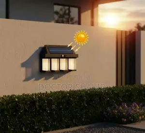 4-Bulb Solar-Powered Outdoor Wall Light