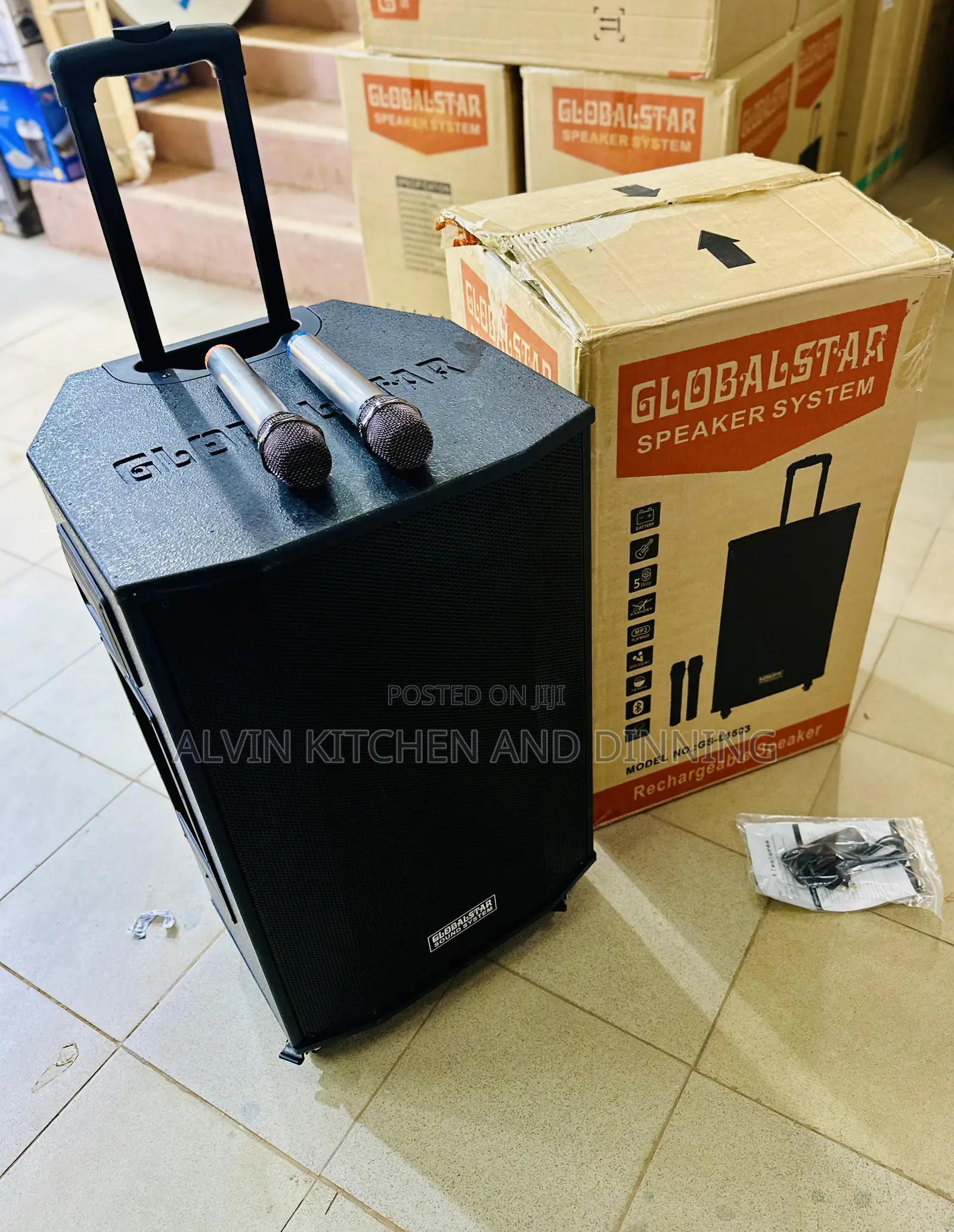 Wireless Speaker / Rechargeable Trolley Speaker With 2 Wireless Mics