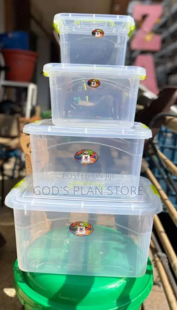 4 Sizes Clear Plastic Storage Containers Plastic Storage Boxes Set