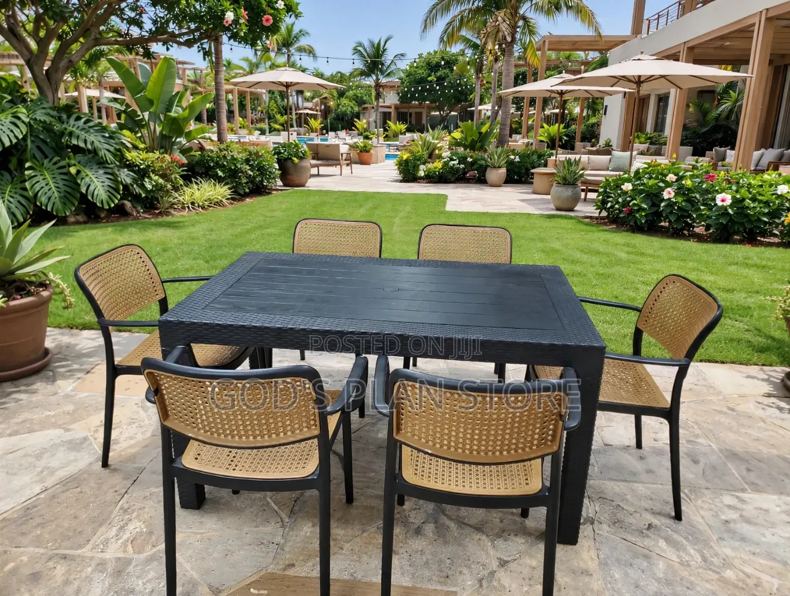 Boss Black Plastic Table and Chairs Plastic Table and Chairs