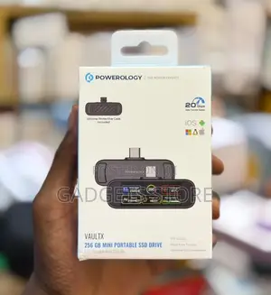 Powerology VaultX 256GB Mini Portable SSD Drive