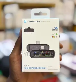 Powerology VaultX 256GB Mini Portable SSD Drive