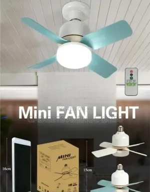 2-in-1 Mini Fan Light Combining an LED Light Bulb and a Small