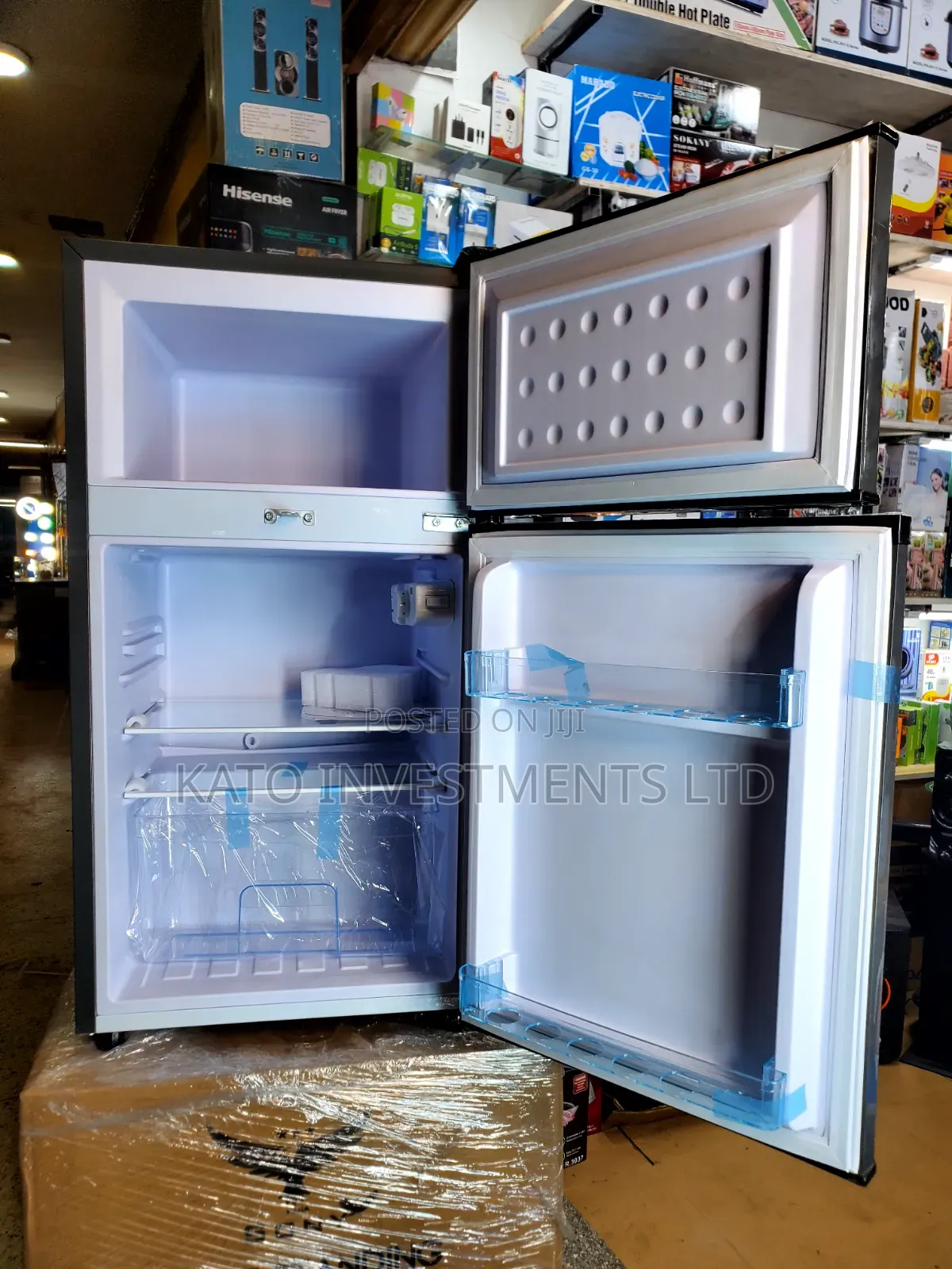 Gray Roch Double-Door Top Freezer Refrigerator