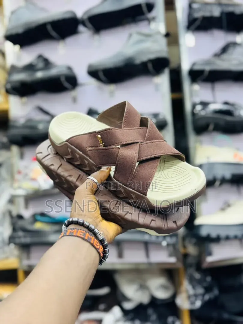 Crisscross Strap Slide Sandals