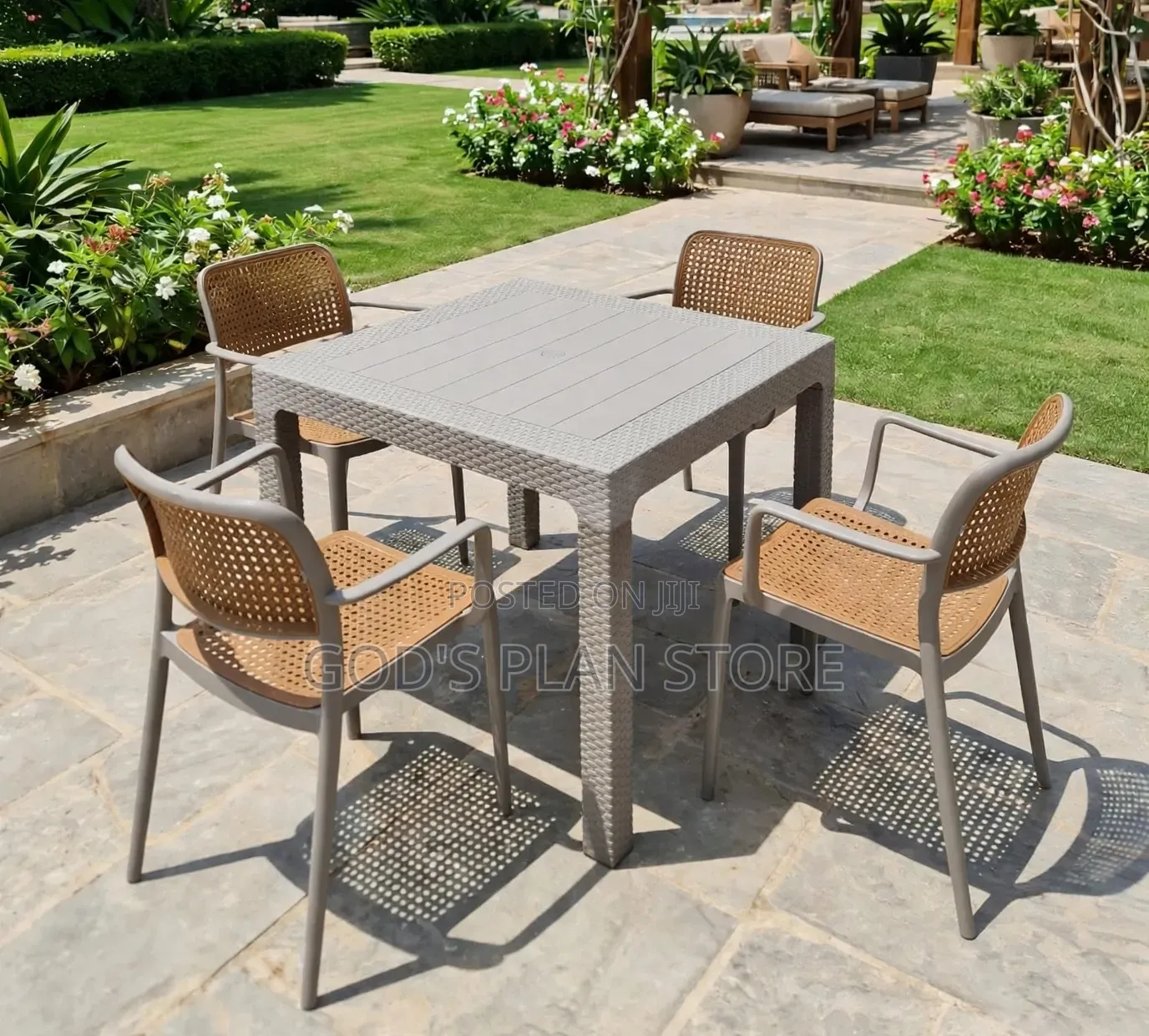 Stylishen Dining Plastic Table and Chairs Plastic Table and Chairs