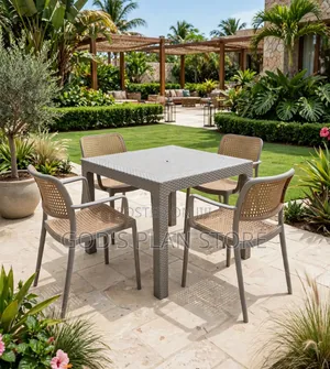 Stylishen Dining Plastic Table and Chairs Plastic Table and Chairs