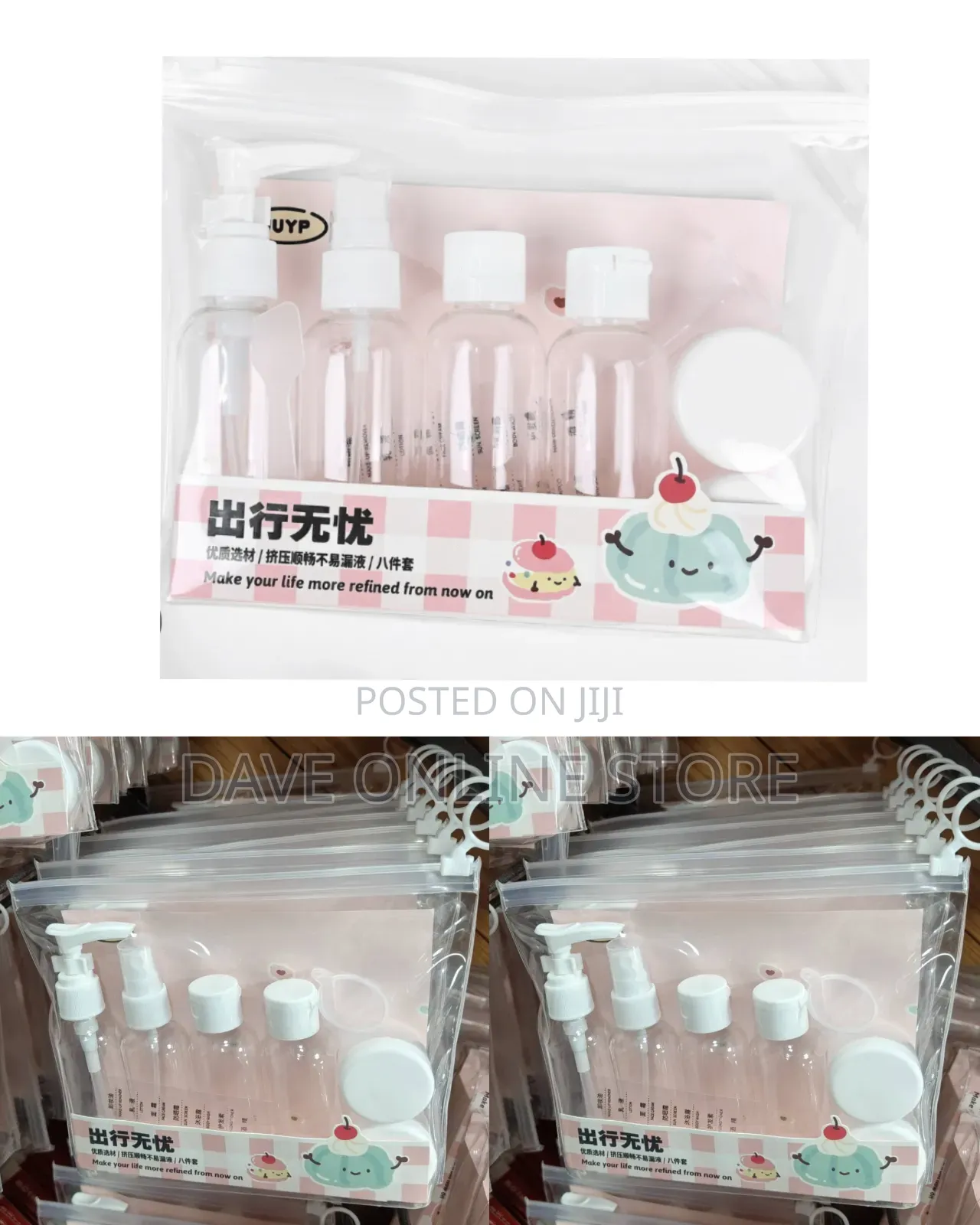 8-Piece Portable Travel Cosmetic Container Set