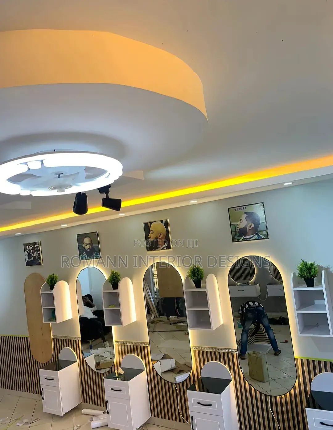 Gypsum Ceiling and Mirrors.