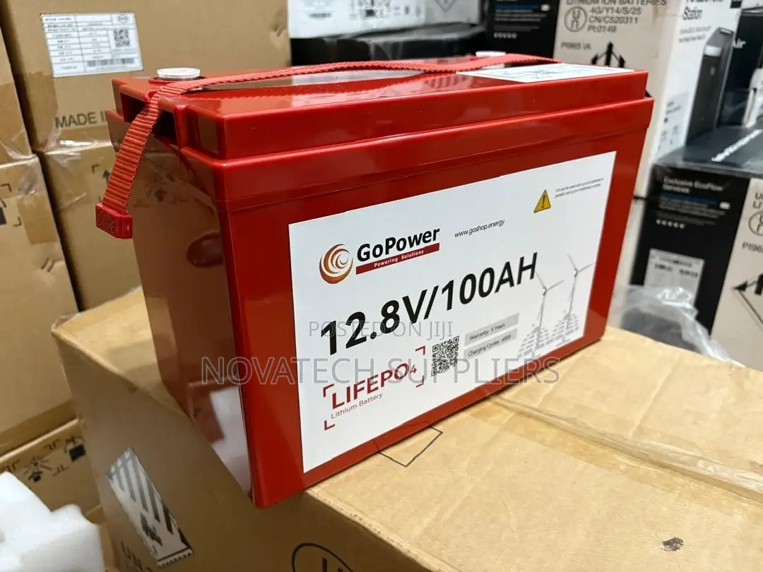 GoPower 12.8V 100Ah Lithium Iron Phosphate Battery Red Color