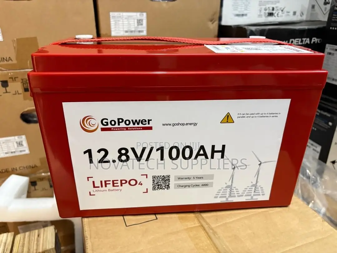 GoPower 12.8V 100Ah Lithium Iron Phosphate Battery Red Color