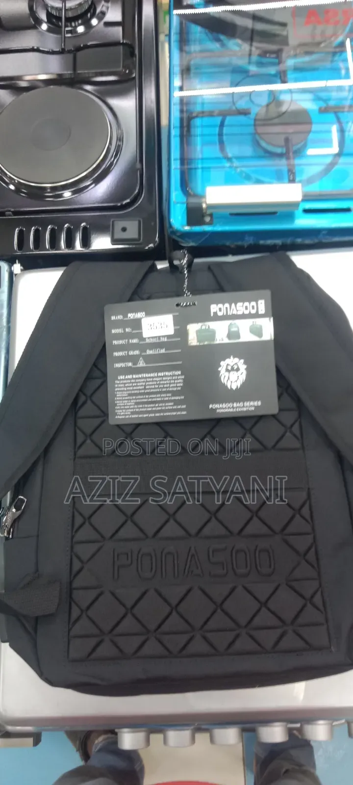 Ponasoo Original High End Antft Laptop Bag With Charging Port- Black