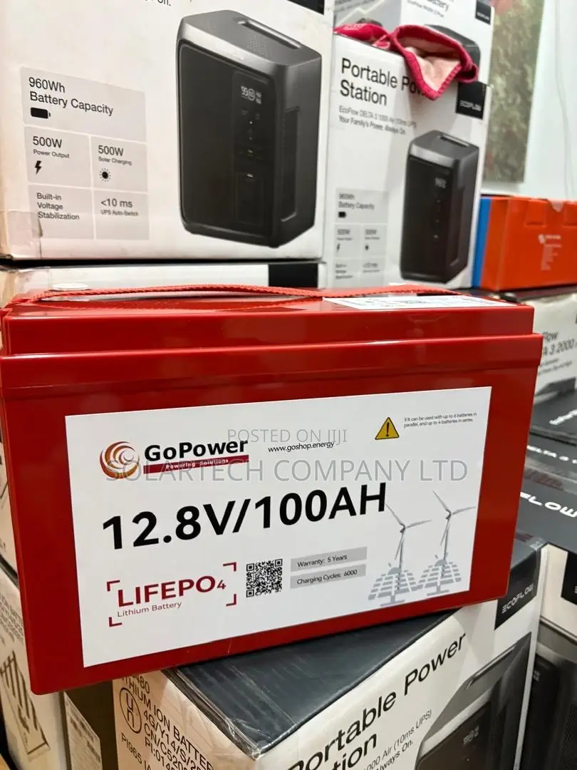 GoPower 12.8V 100Ah Lithium Iron Phosphate Battery – 6000 Cycles