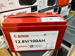 100Ah GoPower LiFePO4 Battery 12.8V for Solar Backup Power Red Color