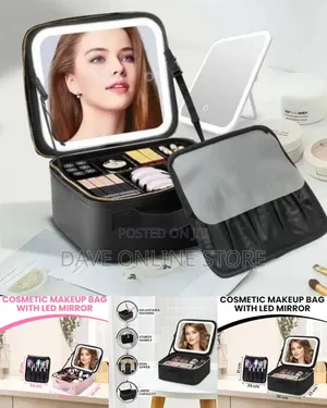 Smart Travel Makeup Bag With a Built-in LED Mirror.