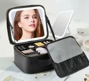 Smart Travel Makeup Bag With a Built-in LED Mirror.