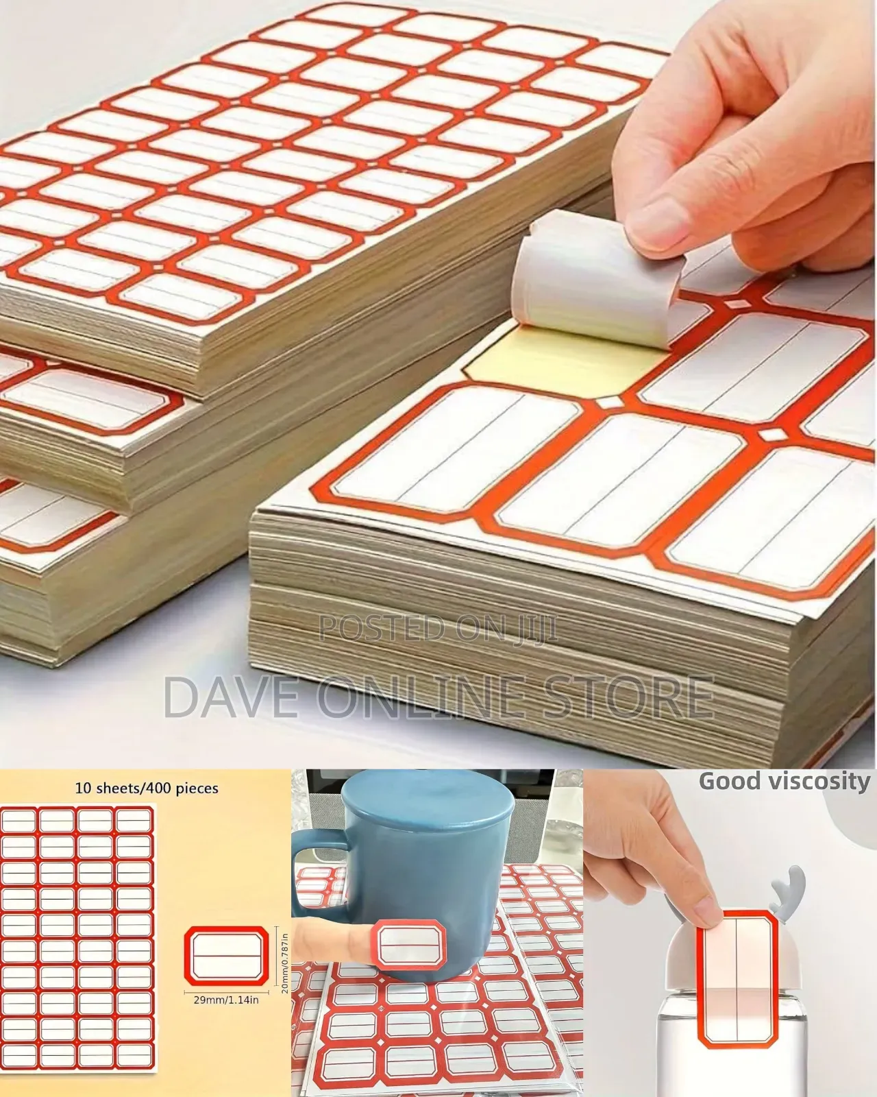 Pack of Self-Adhesive Rectangular Price and Classification Label