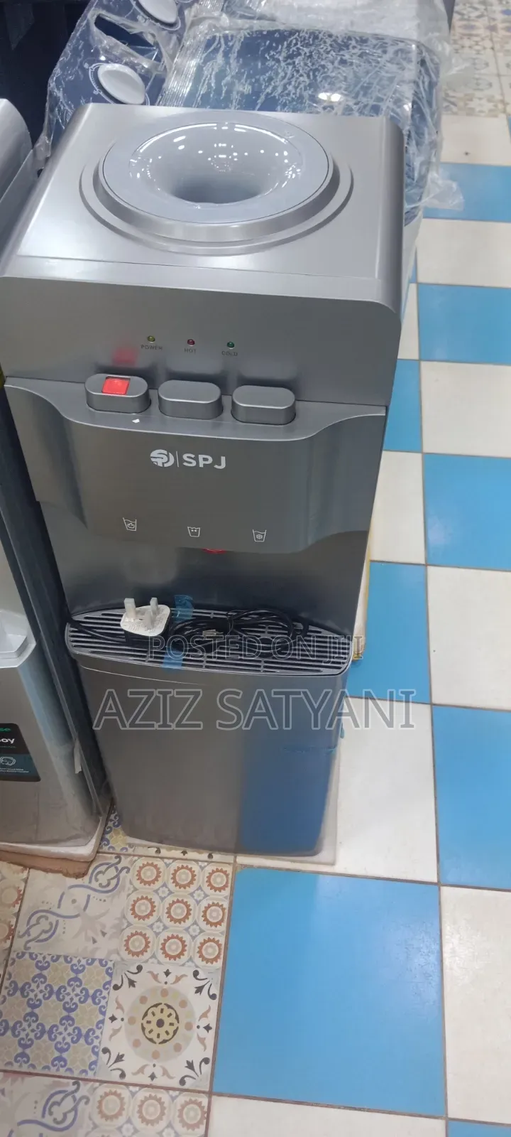 SPJ Hot and Cold Water Dispenser 3-Tap Top-Loading Electric Cooling