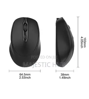 Rechargeable Wireless Mouse, 2.4G Bluetooth, Silent Click, USB – Black