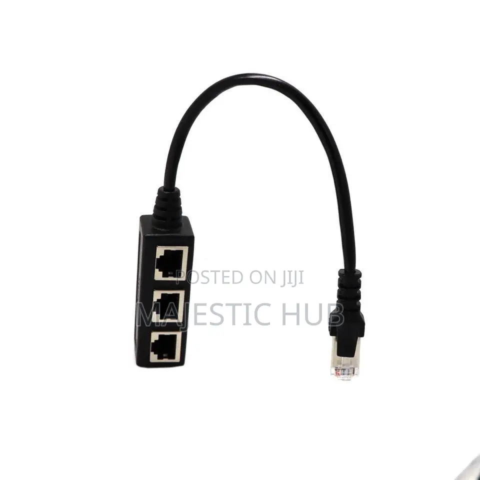1-to-3 RJ45 Ethernet Splitter, LAN Adapter for Cat8/Cat7 Cables