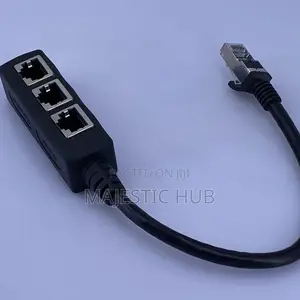 1-to-3 RJ45 Ethernet Splitter, LAN Adapter for Cat8/Cat7 Cables