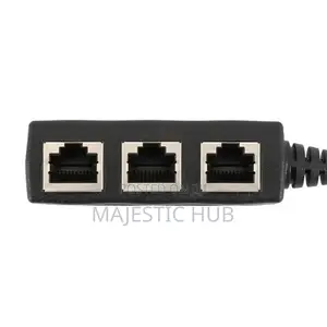 1-to-3 RJ45 Ethernet Splitter, LAN Adapter for Cat8/Cat7 Cables