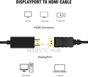 DP to HDTV Cable 1.8M Full HD 1080P Adapter forTV, Monitor Projector