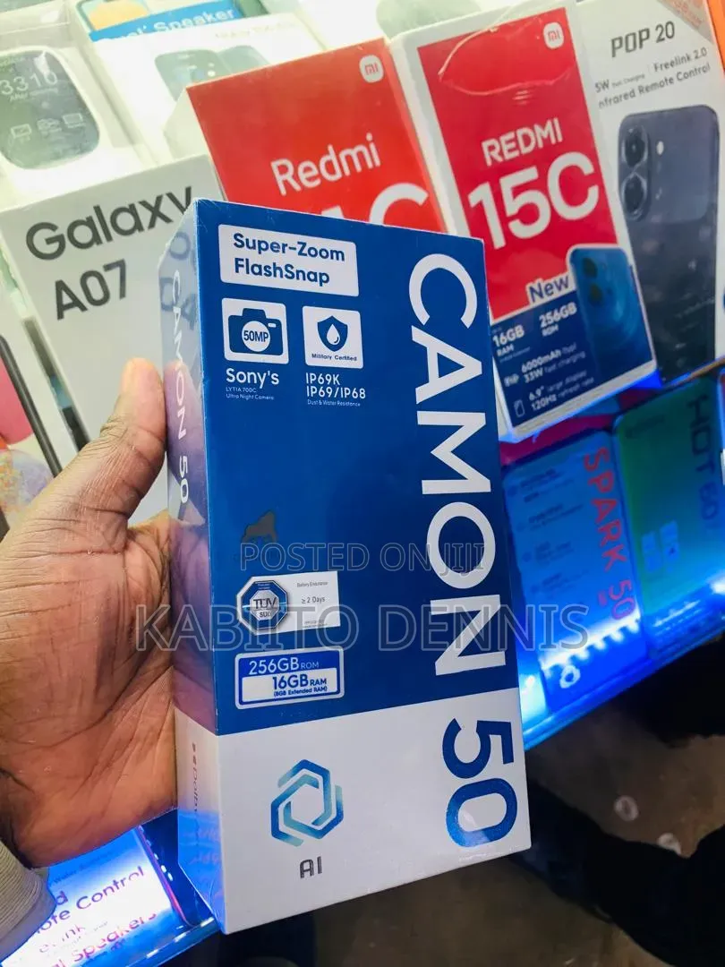 New Tecno Camon 50 256 GB Black